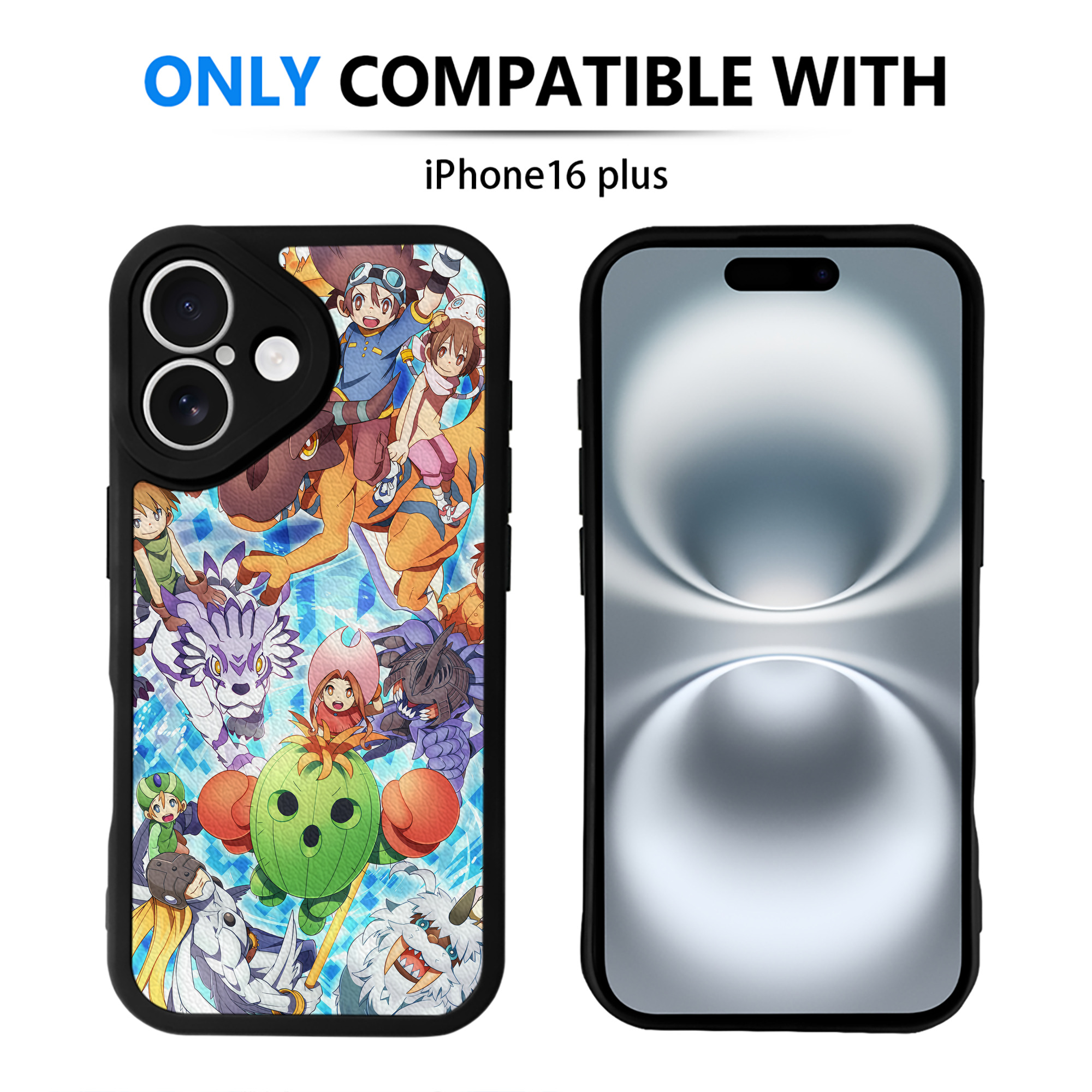（画像用） Digimon デジタルモンスター/デジモン 【iPhone 16シリーズ対応】シリコンスマホケース（レザー調） 材質：シリコン